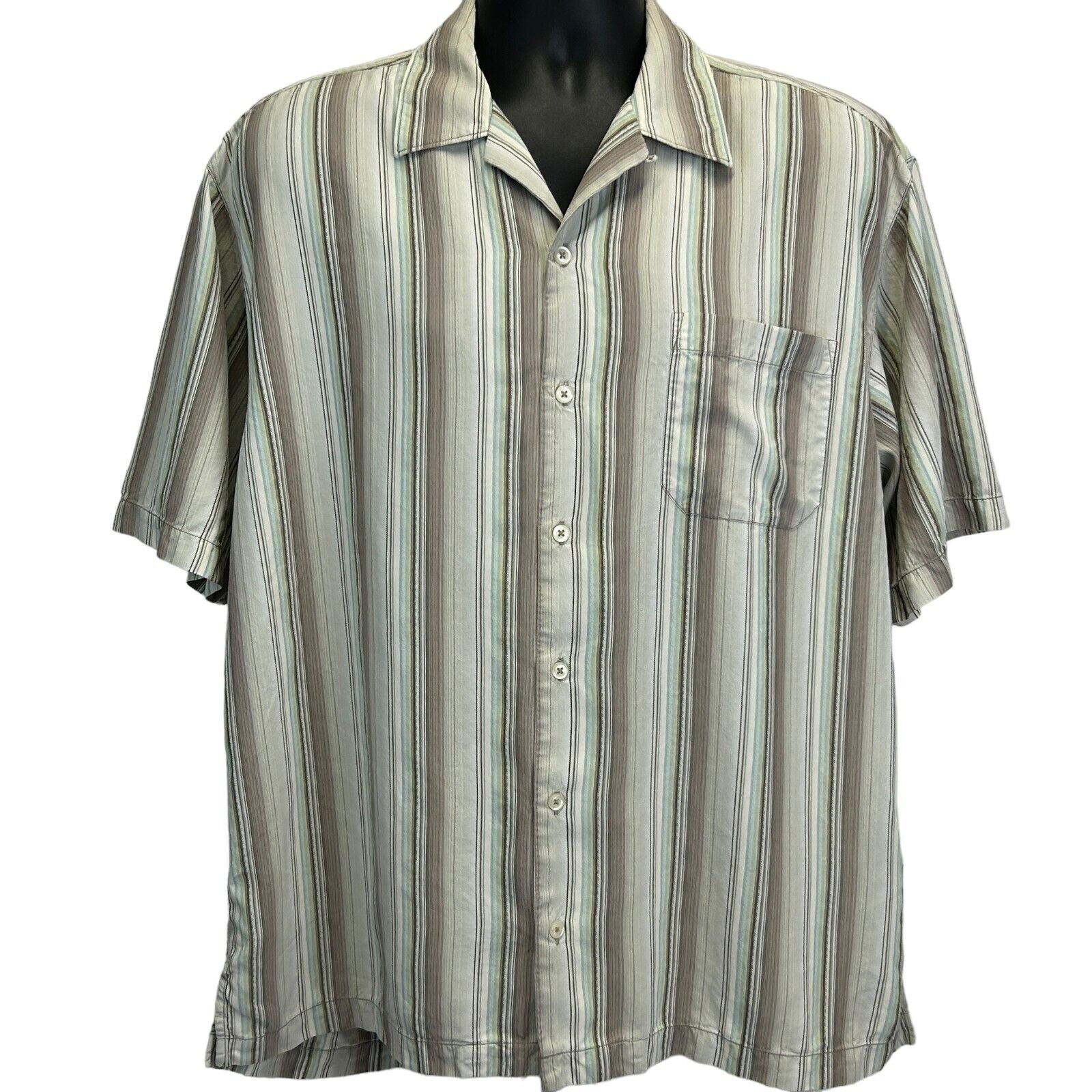 Tommy bahama mens L top silk camp shirt