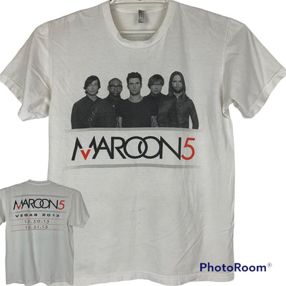 Maroon 5 Las Vegas 2013 Tour T Shirt Mens Medium Pop Rock Band Concert USA White