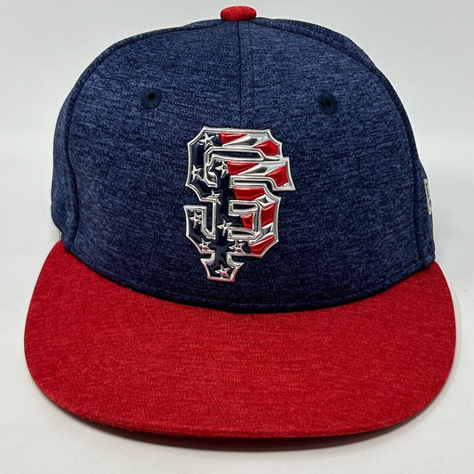 San Francisco Giants Hat Baseball Cap USA American Flag New Era Blue Fitted 7