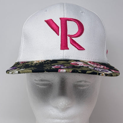 Visionary Baseball Hat Cap Floral Flowers Three Ds 6 Panel Snapback White