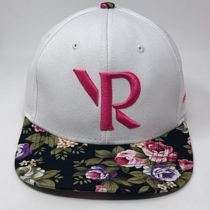 Visionary Baseball Hat Cap Floral Flowers Three Ds 6 Panel Snapback White