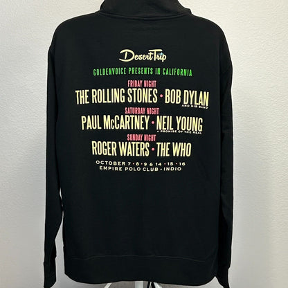 Desert Trip Festival 2016 Hoodie Mens XL X-Large Rolling Stones Bob Dylan Black