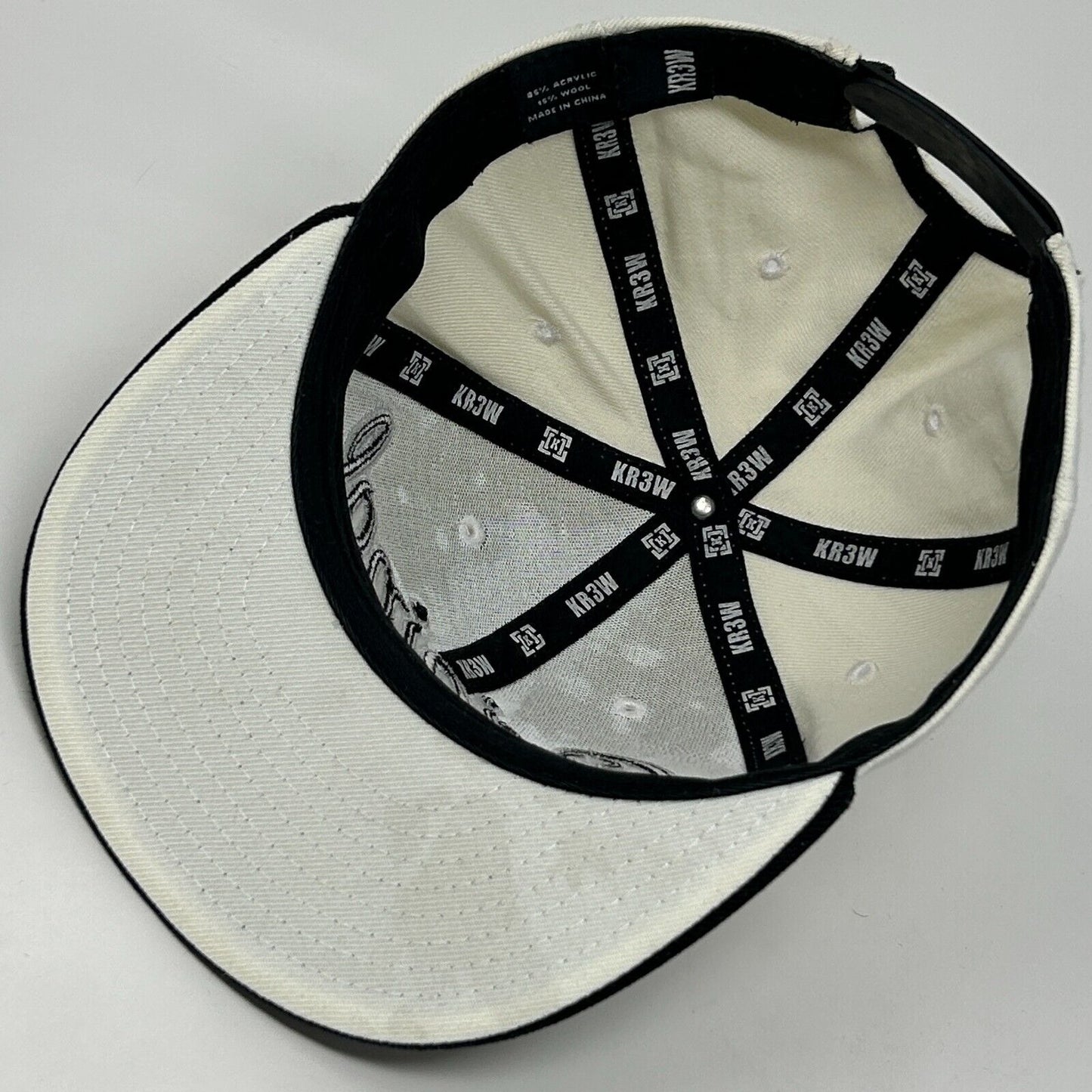 KR3W Original Hat Baseball Cap Skater Skating Skateboarding Snapback White