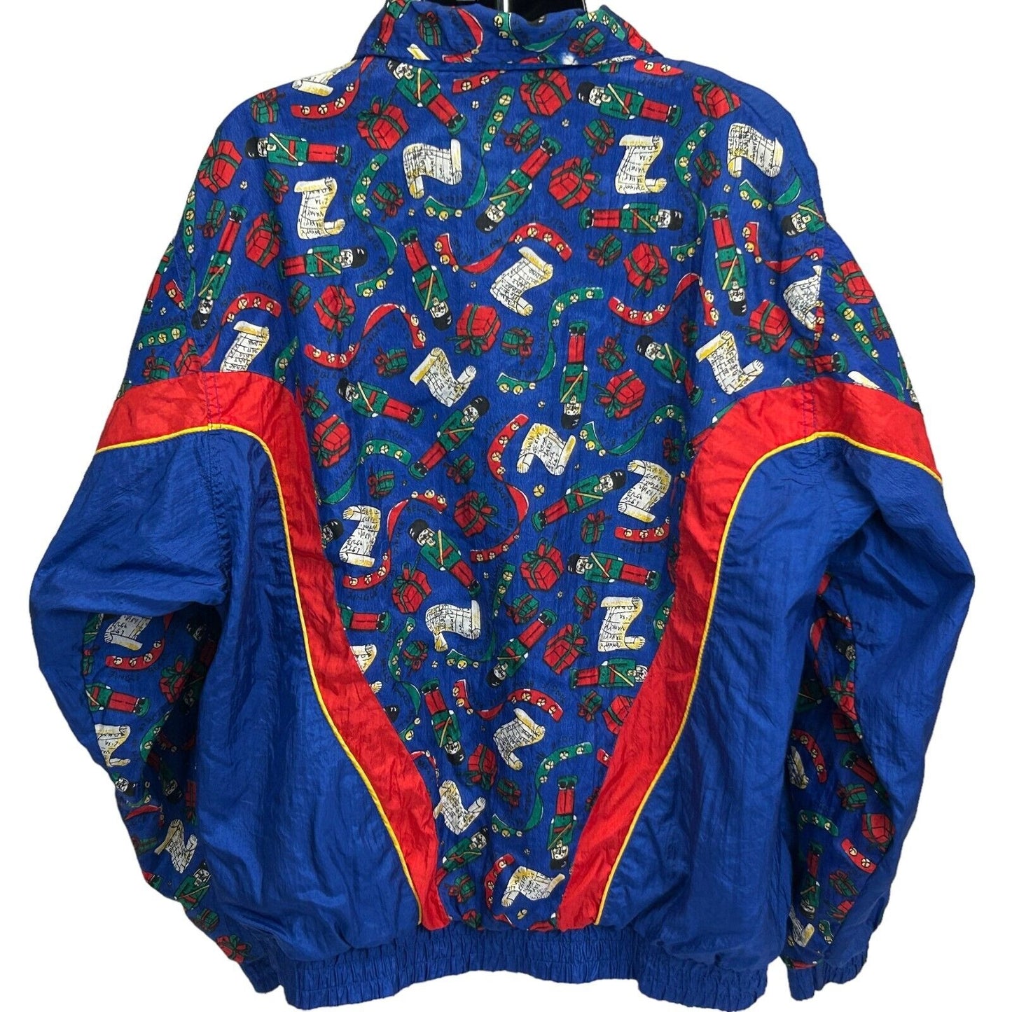 Vintage Christmas Nutcrackers Track Jacket Womens 18W Windbreaker 90s Blue