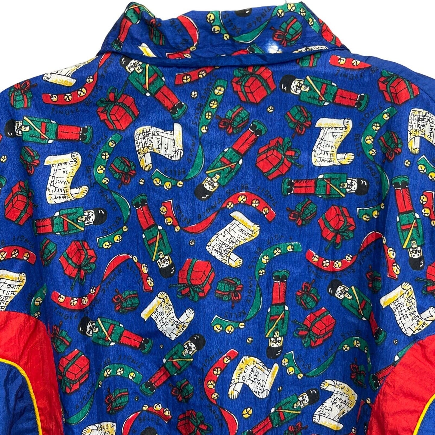 Vintage Christmas Nutcrackers Track Jacket Womens 18W Windbreaker 90s Blue