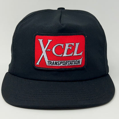 Vintage 90s X-Cel Transportation Hat Baseball Cap XCel Logistics Snapback Black