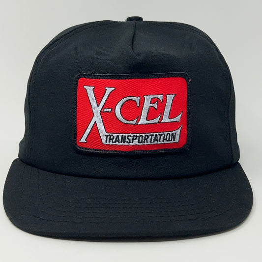 Vintage 90s X-Cel Transportation Hat Baseball Cap XCel Logistics Snapback Black