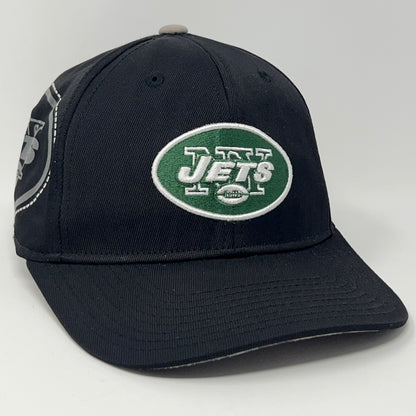 New York NY Jets Hat Baseball Cap NFL On Field Reebok Black Flex Fitted L-XL - Neon Vintage