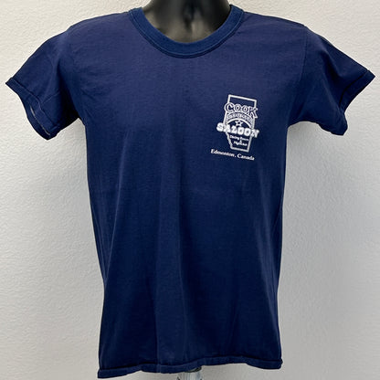 Vintage 70s 80s Cook County Saloon T Shirt Edmonton Canada Country Blue S Small