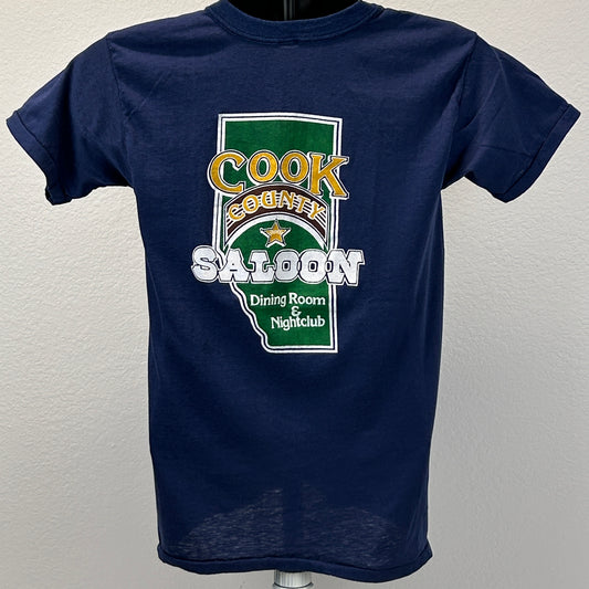 Vintage 70s 80s Cook County Saloon T Shirt S Small Edmonton Canada Country Blue
