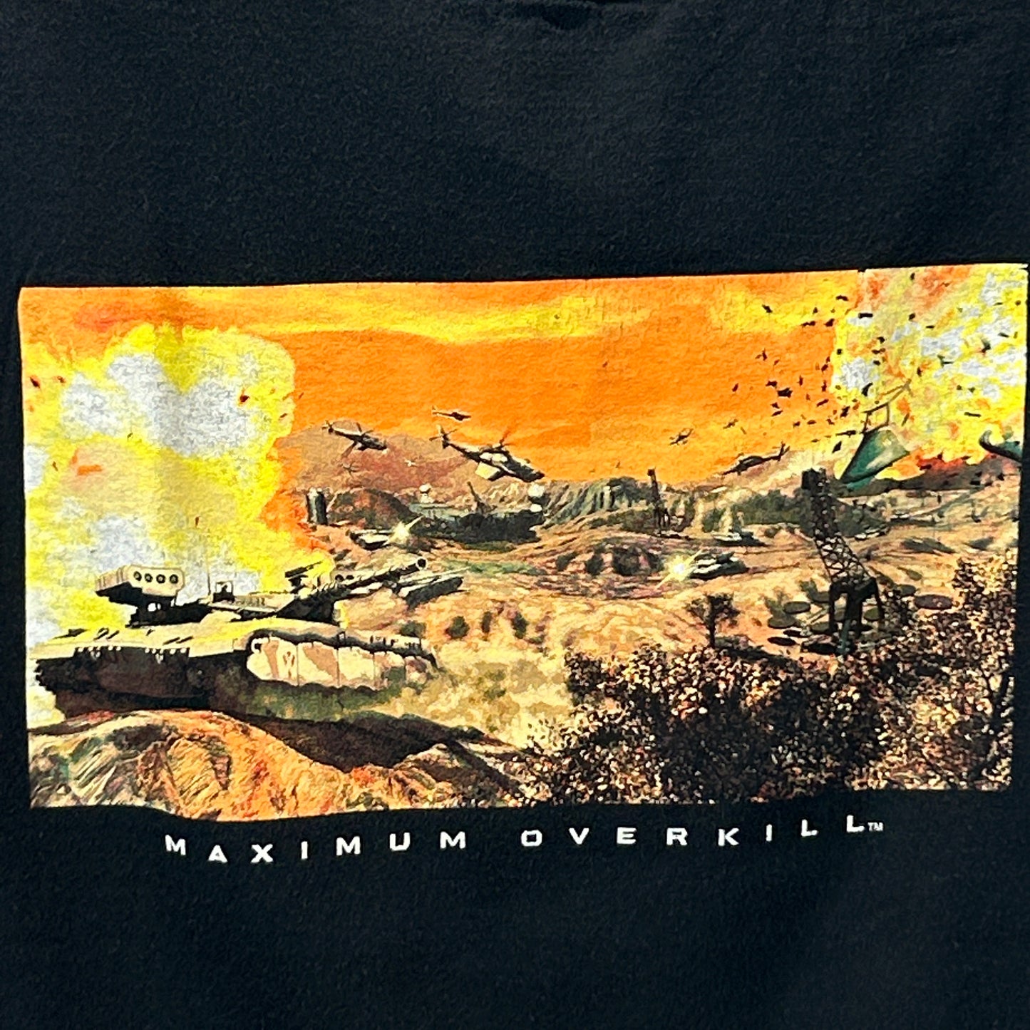 Vintage 90s Comanche Maximum Overkill T Shirt Video Gamer Gaming Black L Large