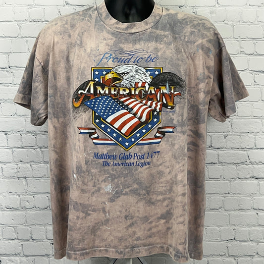 ヴィンテージ 90年代 アメリカンレギオン マシュー・グラブ 投稿 1477 Tシャツ XL エクストララージ ベージュ