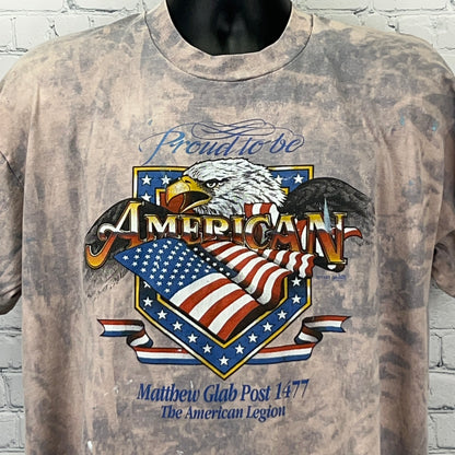 Vintage 90s American Legion Matthew Glab Post 1477 T Shirt XL X-Large Beige