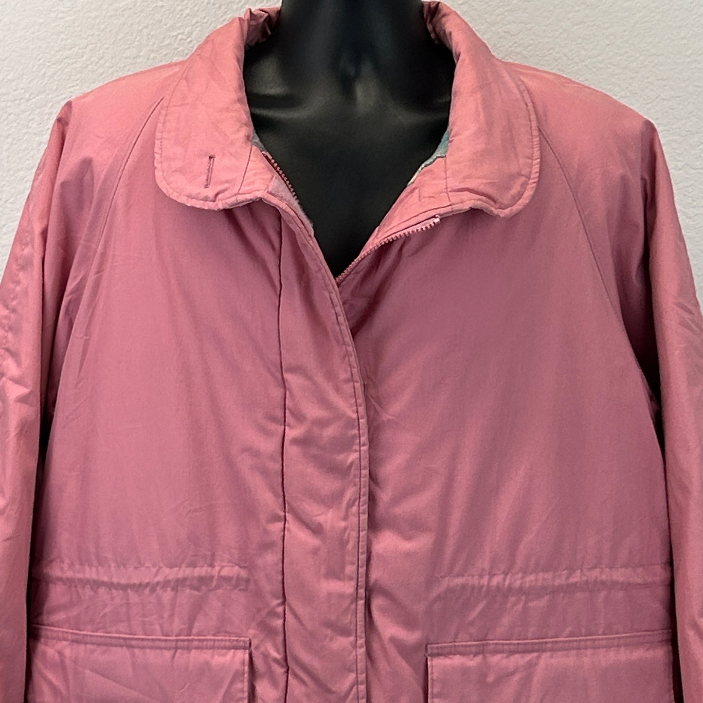 Vintage 80s Woolrich Barn Field Chore Coat Pink Wool Lined USA Womens L Large