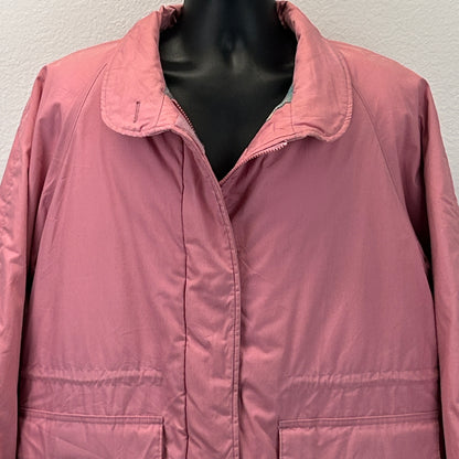 Vintage 80s Woolrich Barn Field Chore Coat Pink Wool Lined USA Womens L Large