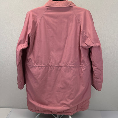 Vintage 80s Woolrich Barn Field Chore Coat Pink Wool Lined USA Womens L Large