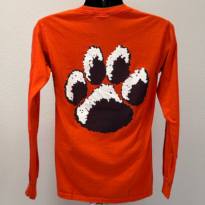 Vintage 90s Auburn University Tigers T Shirt College Long Sleeve Orange S Small