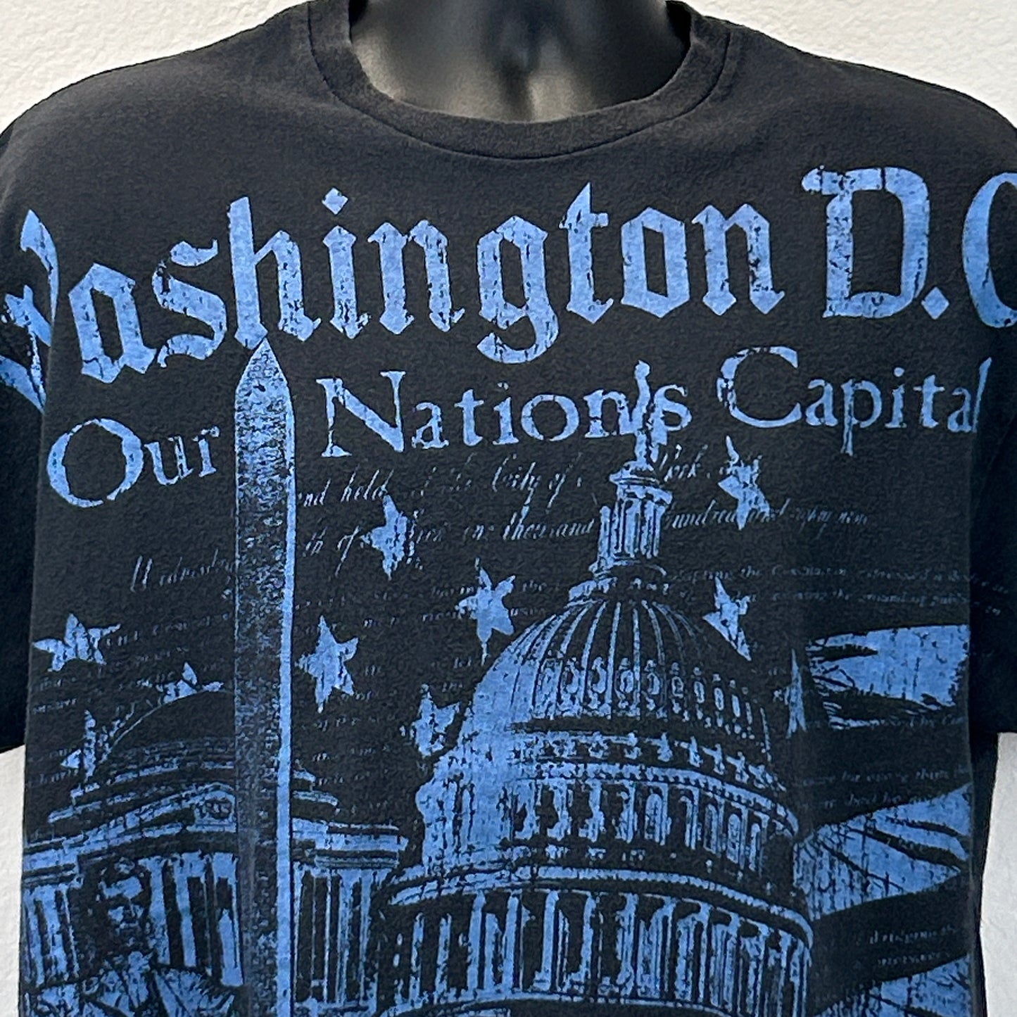 Washington DC Nations Capital T Shirt USA Monuments Black Graphic Tee XL X-Large