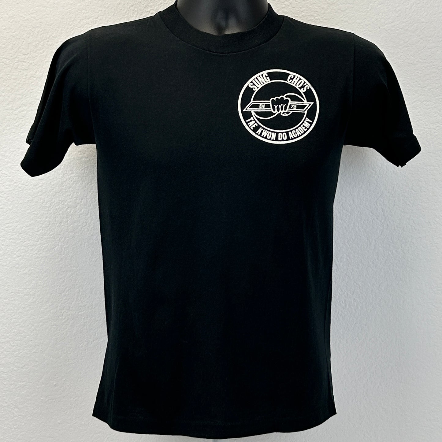 Vintage 80s Tae Kwon Do T Shirt Sung Cho Taekwondo Sarasota Black S Small