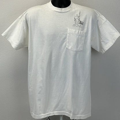 Vintage 90s Birth Summit Free Radicals T Shirt Funny Sperm White USA XL X-Large