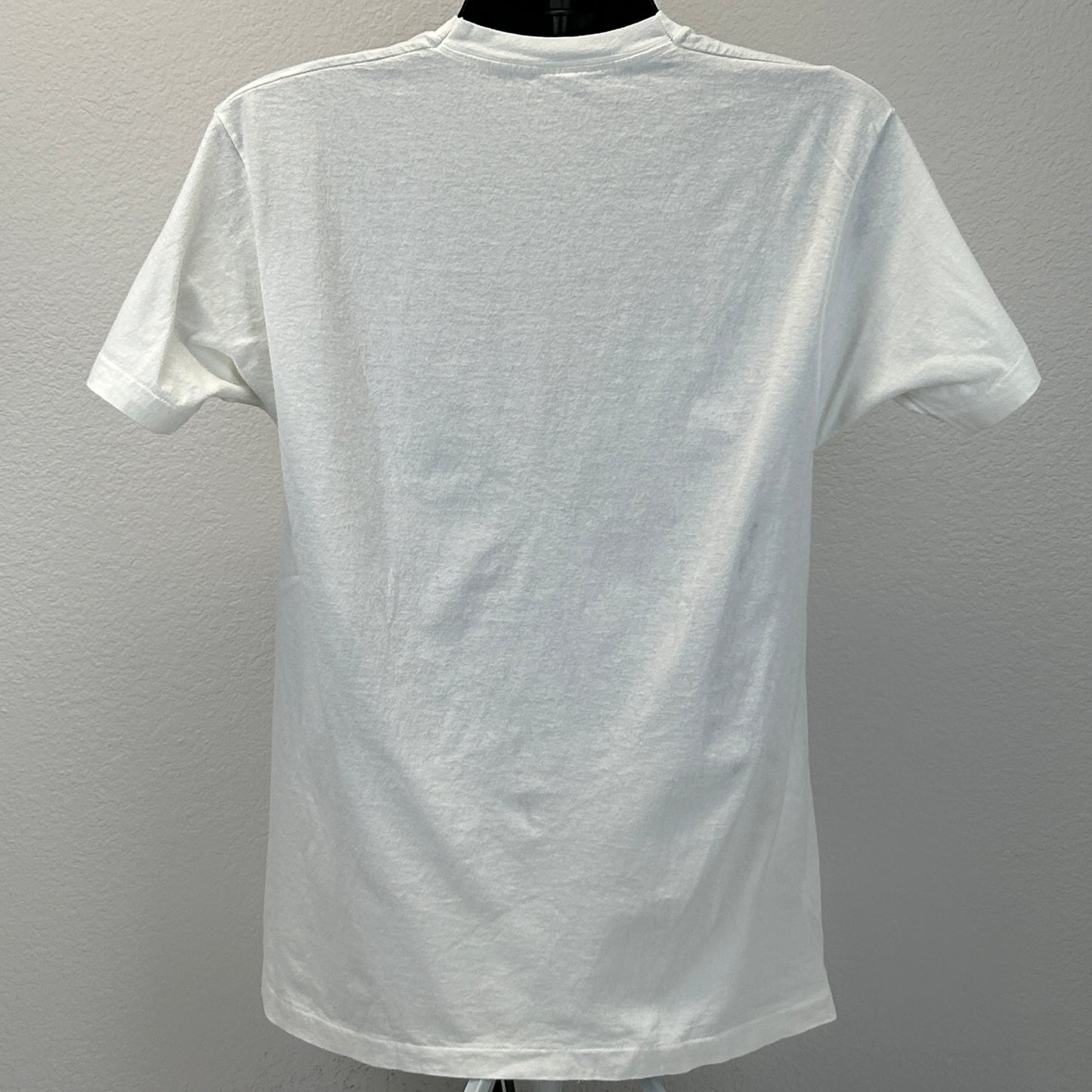 复古哈雷戴维森手绘 T 恤男式中号摩托车骑手白色