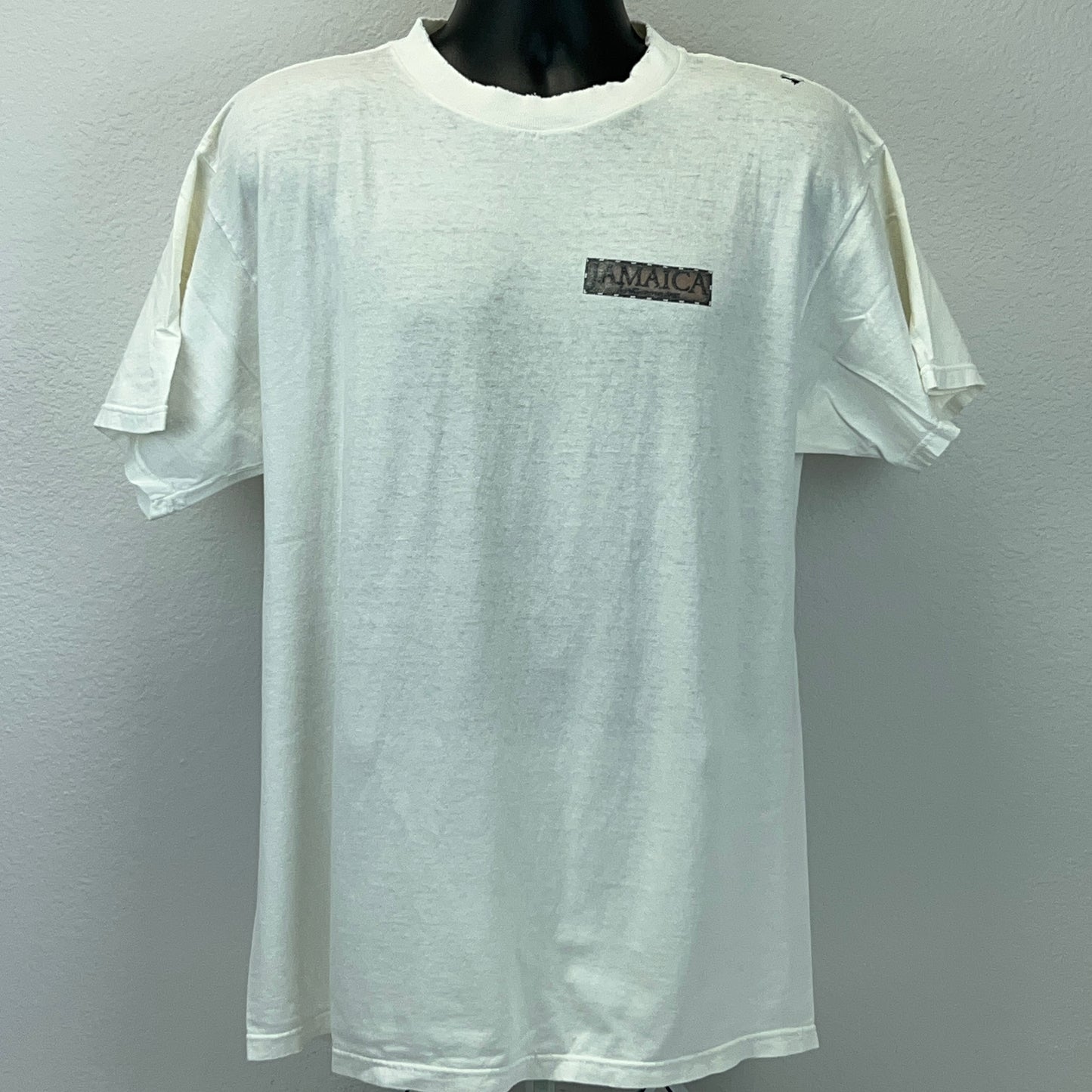 复古做旧牙买加 Irie 之地 T 恤男式加大码 90 年代 T 恤白色