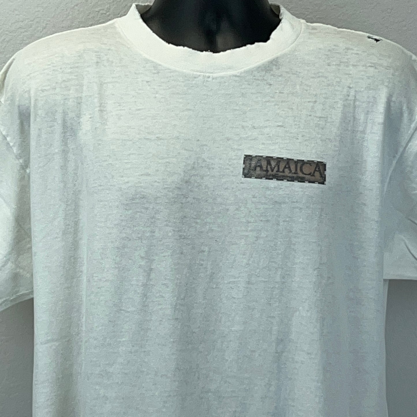 复古做旧牙买加 Irie 之地 T 恤男式加大码 90 年代 T 恤白色