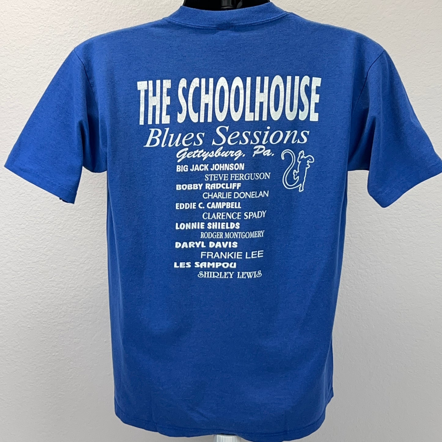 复古 Schoolhouse Blues Sessions T 恤 男式 中号 Blues Fan Jazz USA 蓝色