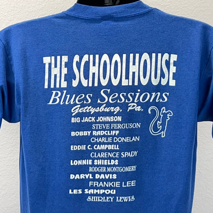 复古 Schoolhouse Blues Sessions T 恤 男式 中号 Blues Fan Jazz USA 蓝色