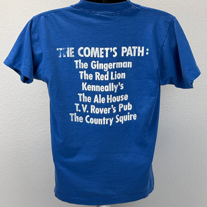 Vintage 80s Houston Pub Crawl T Shirt Beer Foam Rangers Texas USA Blue M Medium