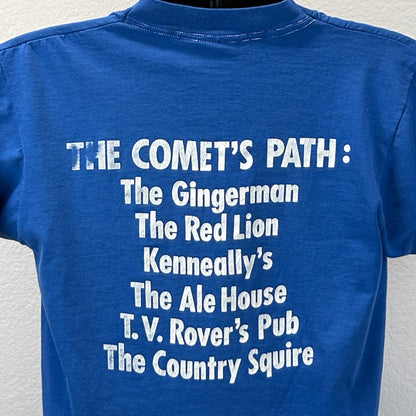 Vintage 80s Houston Pub Crawl T Shirt Beer Foam Rangers Texas USA Blue M Medium