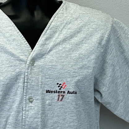 Camiseta vintage de NASCAR de Darrell Waltrip para hombre, talla mediana 17, estilo Western Auto, años 90, EE. UU., gris