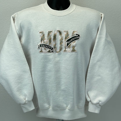 复古 Trinity Shamrocks 妈妈运动衫 女式中号高中 90 年代美国白色