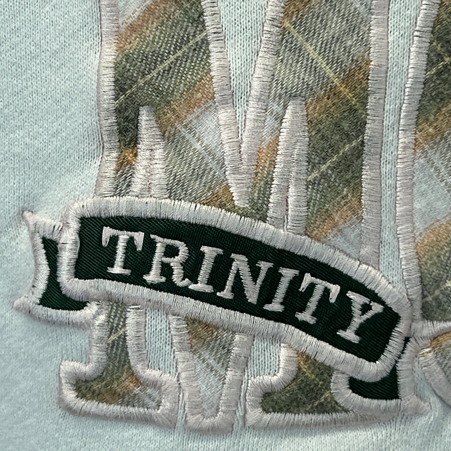 复古 Trinity Shamrocks 妈妈运动衫 女式中号高中 90 年代美国白色