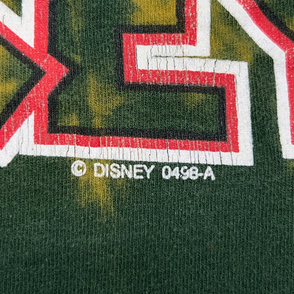 Vintage 90s Mickey Mouse Big Face T Shirt Disney Disneyland Green Tee XL X-Large