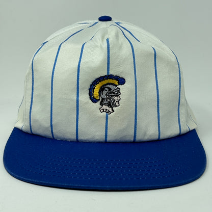 Vintage 80s 90s USC Trojans Hat Baseball Cap University Pinstripe Snapback White