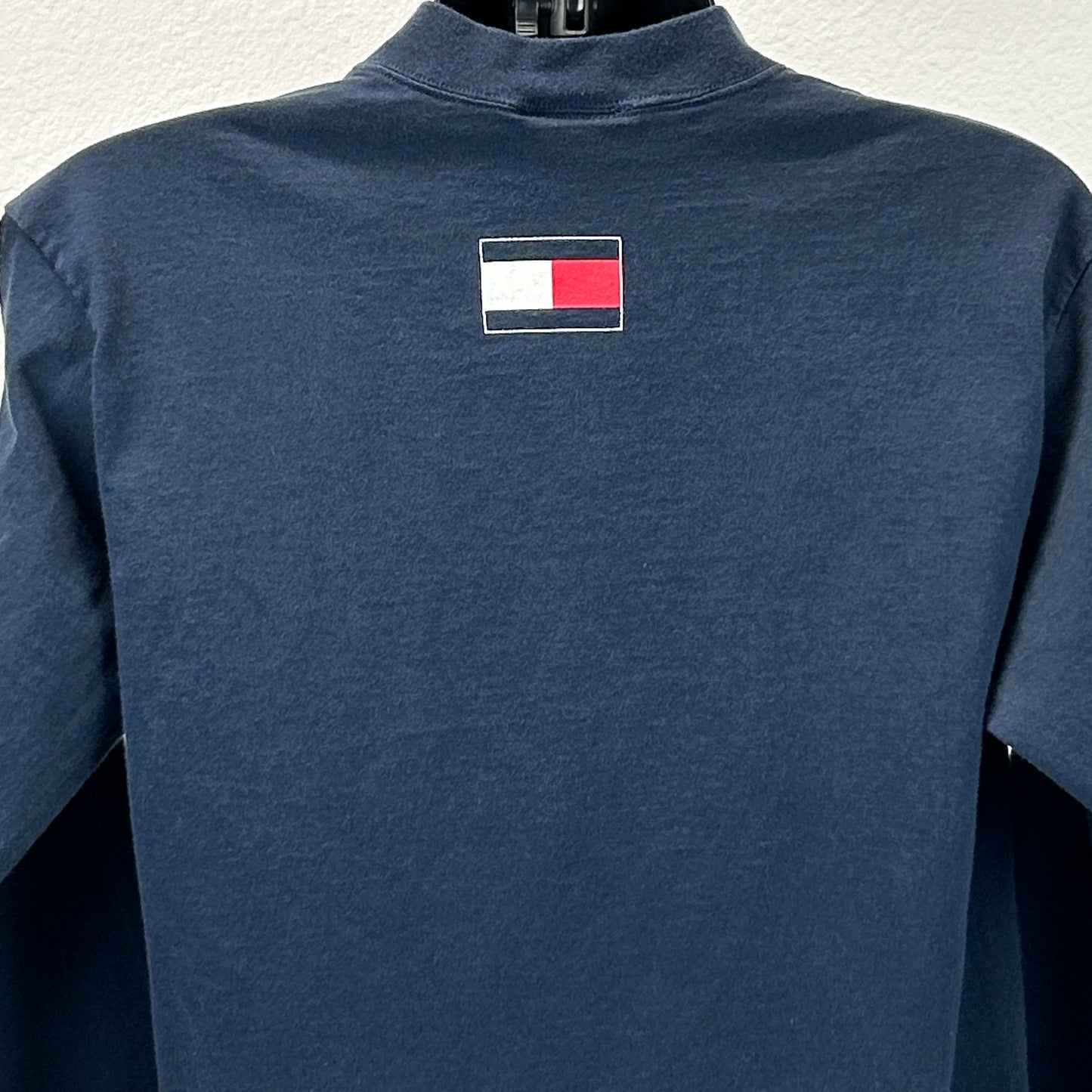 Vintage Tommy Hilfiger T Shirt Mens M Medium Blue 90s Long Sleeve Spell Out USA