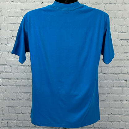 Vintage 80s Roy Rogers and Trigger T Shirt Cowboy Western TV USA Blue L Large