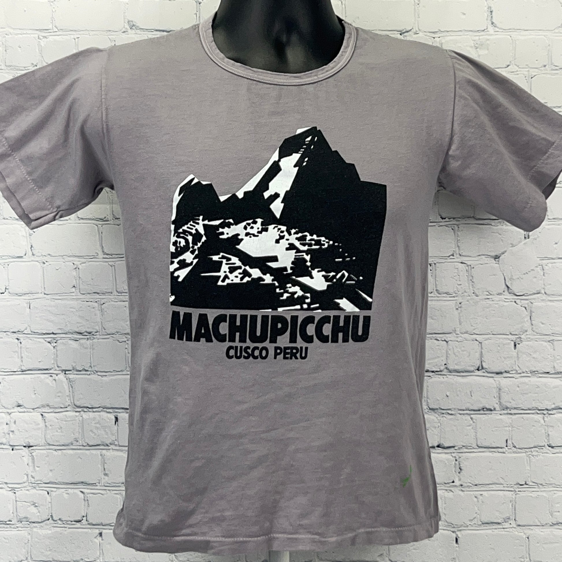 Vintage 80s Machu Picchu T Shirt Cusco Peru Machupicchu Inca Gray Tee XS X-Small - Neon Vintage