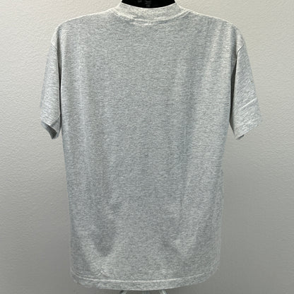 Vintage Sawyer Mustangs School PE T Shirt Mens Large Gray 90s Physical Education