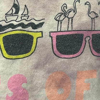 Vintage 80s Shades of Miami Florida Tank Top T Shirt Sunglasses Beige S Small - Neon Vintage