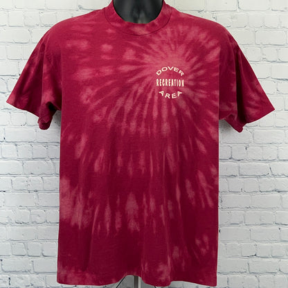 Vintage 90s Dover Recreation Area T Shirt Single Stitch Tee Red Unisex L Large