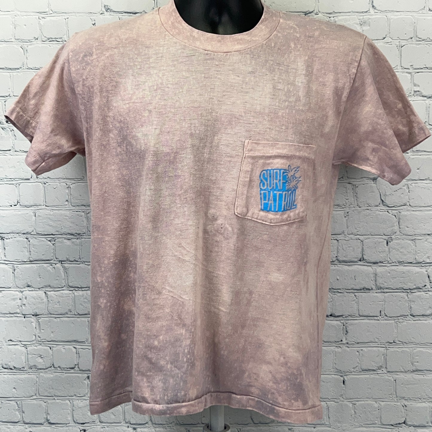 Vintage 80s Surf Patrol Shark T Shirt Surfer Surfing Made In USA Beige M Medium