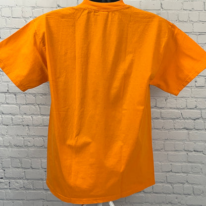 Disney Pirates of the Caribbean T Shirt On Stranger Tides Film Orange L Large - Neon Vintage