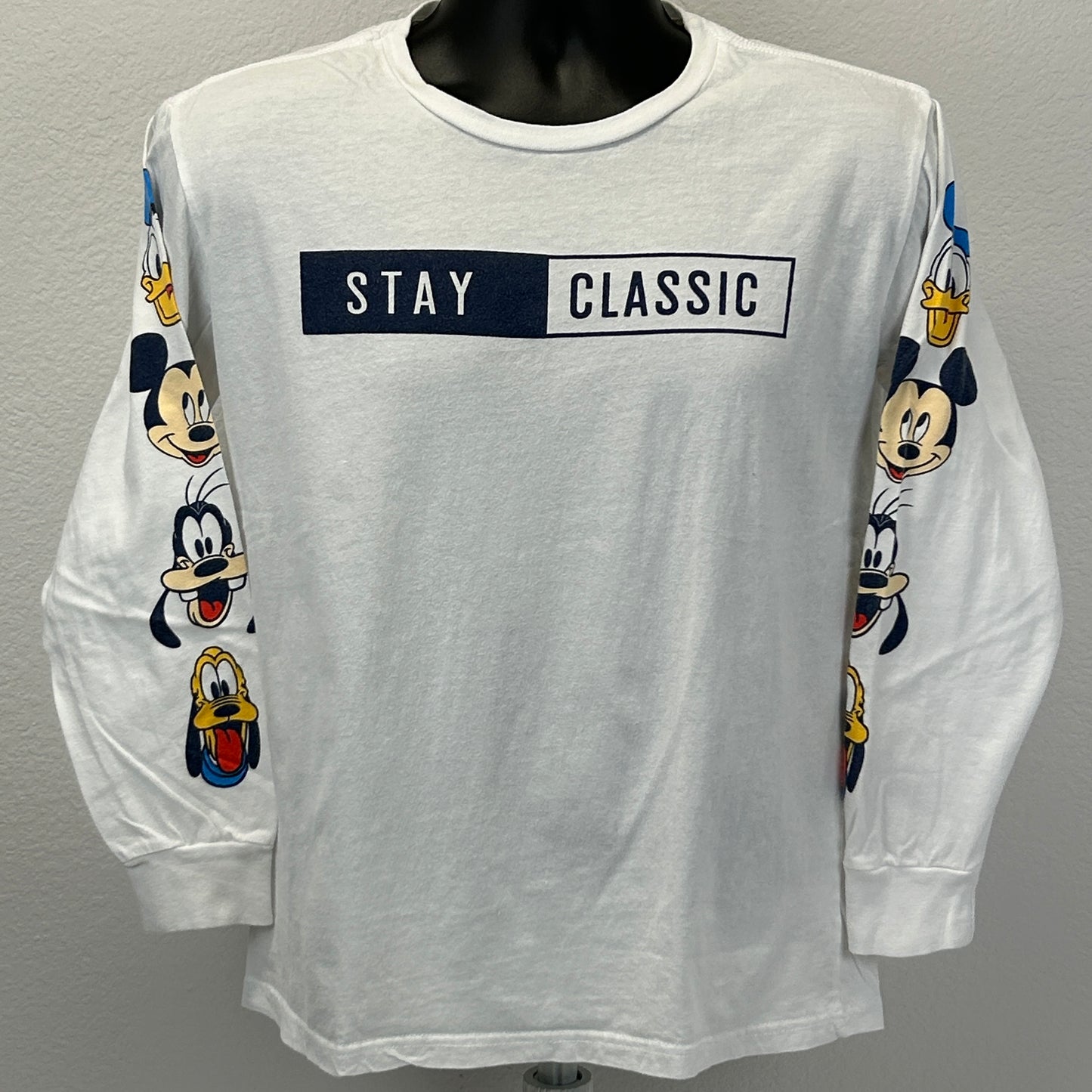 迪士尼米老鼠 T 恤小号迪士尼乐园冥王星高飞唐老鸭男式白色