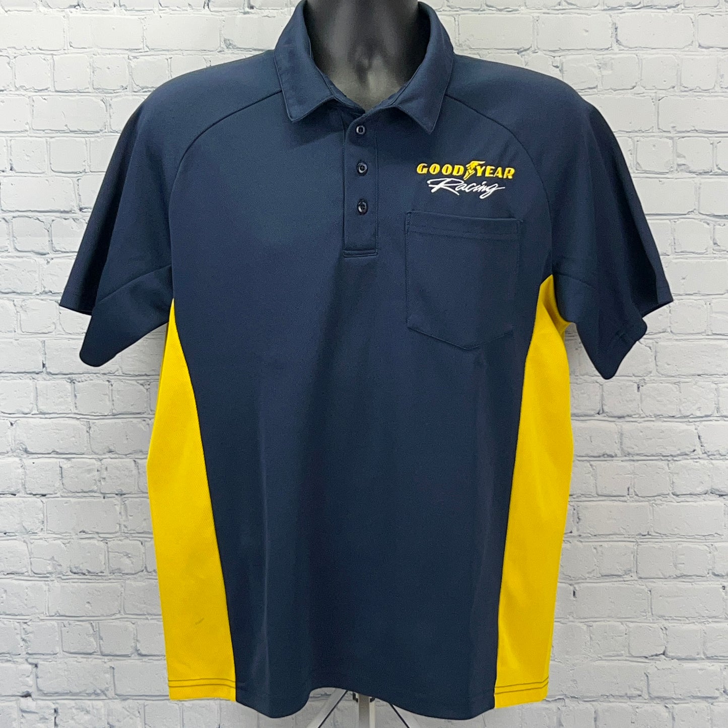 Goodyear Racing Polo Shirt Blue Motorsports Auto Racing Boardroom Mens M Medium