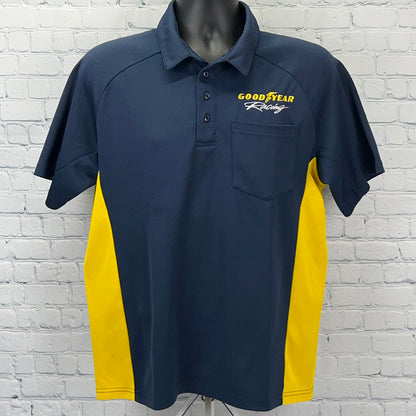 Goodyear Racing Polo Shirt Blue Motorsports Auto Racing Boardroom Mens M Medium