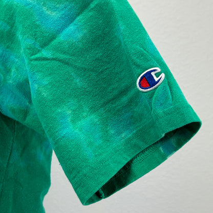 Champion Tie Dye T Shirt Mens S Small Green Big Logo Streetwear Skater Skating