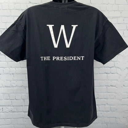 总统乔治·W·布什复古 T 恤 XXL 90 年代政治共和党男式黑色