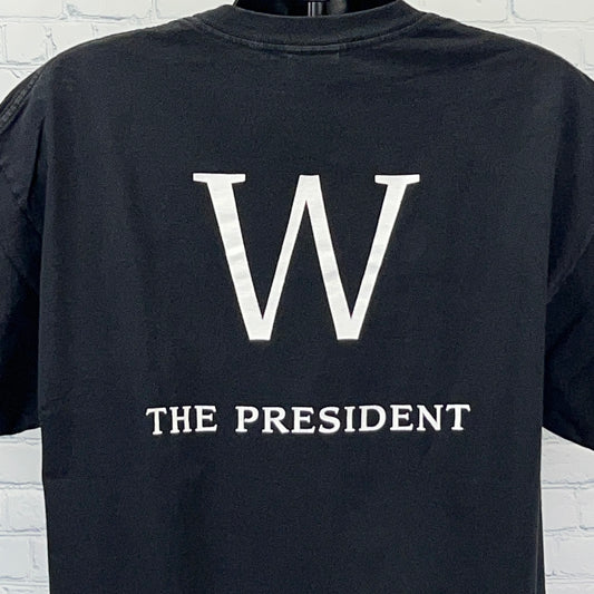 Camiseta vintage del presidente George W. Bush XXL, política republicana, años 90, para hombre, color negro